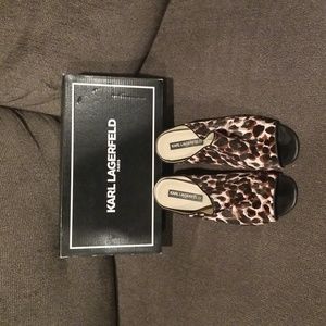 Used gently Karl Lagerfeld Cheetah Print block heels